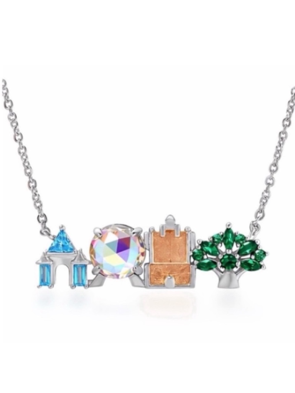 Disneyland Castle inspired Charm Necklace - Silver